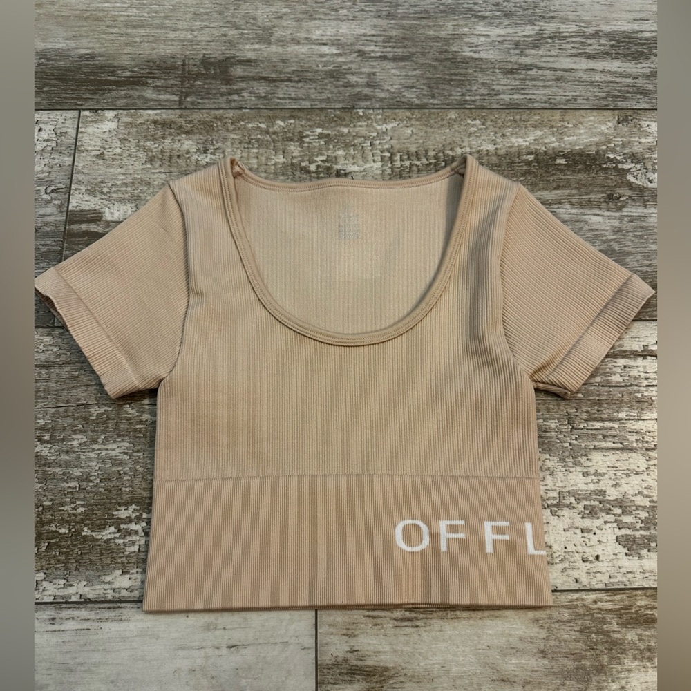 OFFLINE Beige Ribbed Crop Top